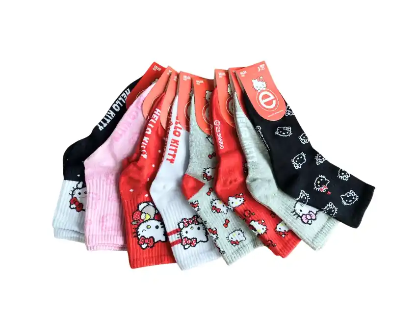 MEDIA 1/3 CAÑA HELLO KITTY ALGODON DAMA ELEMENTO SURTIDO 