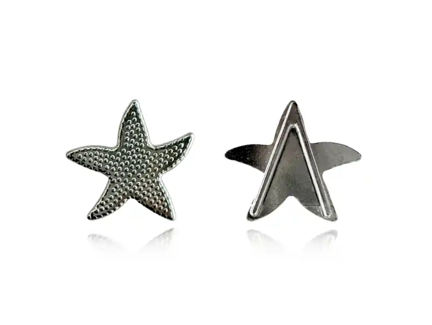 HEBILLA METALICA ESTRELLA  X 5CM APROX X 6 UNIDADES