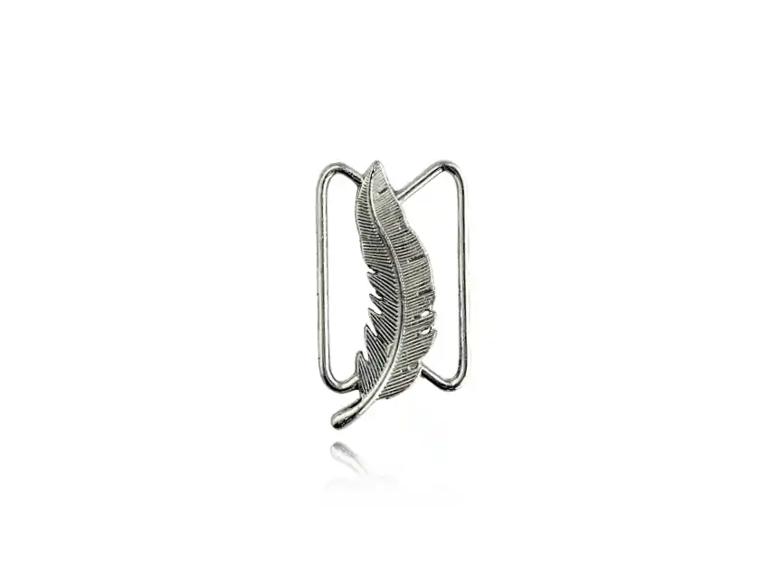 HEBILLA METALICA  PLUMA X 3CM X 5CM 6 UNIDADES