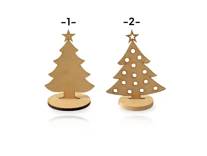 ARBOL DE NAVIDAD LISO / CALADO CON CIRCULOS FIBROFACIL  X 15 CM X UN