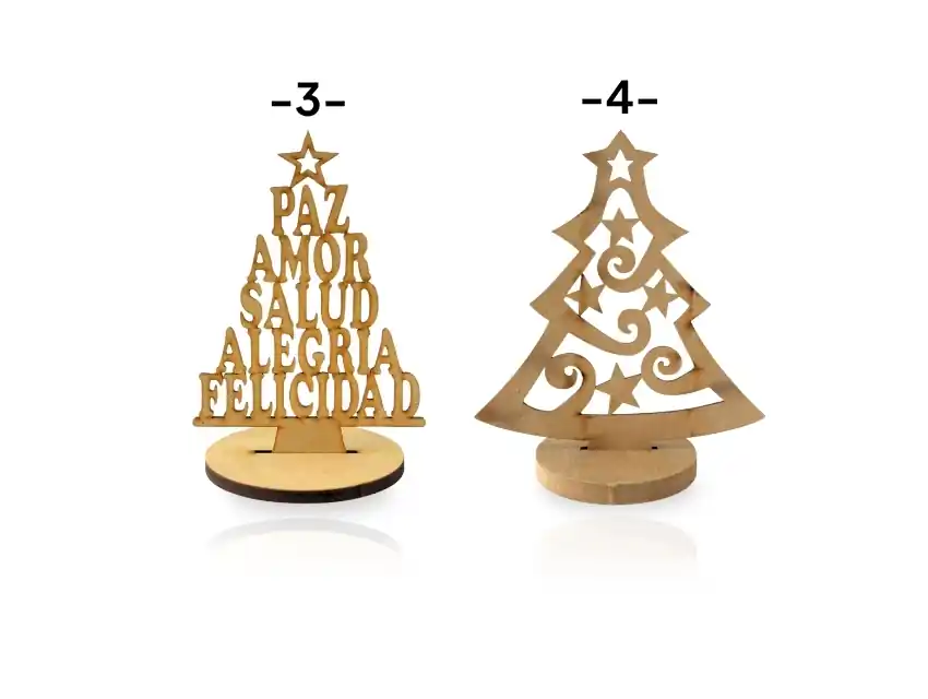 ARBOL DE NAVIDAD CALADO DESEOS / ESTRELLAS FIBROFACIL X 15 CM X UN