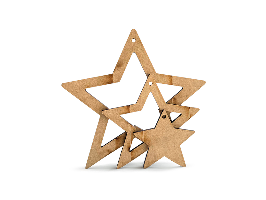 COLGANTES ESTRELLAS FIBROFACIL X 30UN (10UN X TAMAÑO)