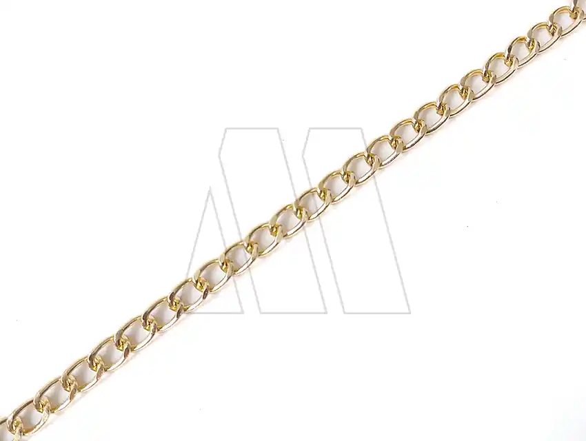 CADENA PARA MANUALIDADES DORADA 6MM X 7MM X 5 MTS