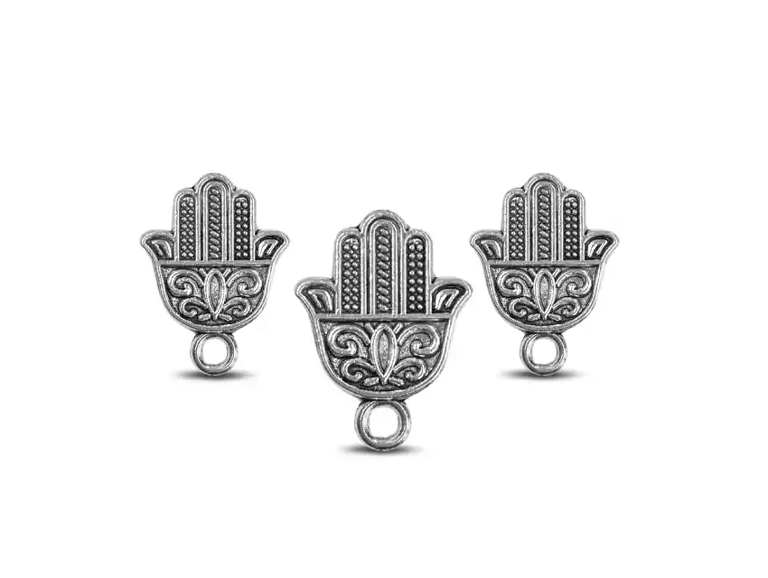 DIJE METALICO NIQUEL MANO FATIMA CHICA 1,5CM X 50GRS 46UN APROX 