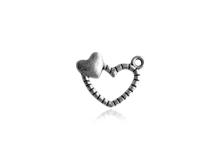 DIJE METALICO NIQUEL CORAZON 2CM X 50GRS 50UN APROX