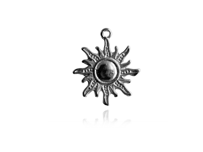 DIJE METALICO NIQUEL SOL 2,4CM X 50GRS 26UN APROX