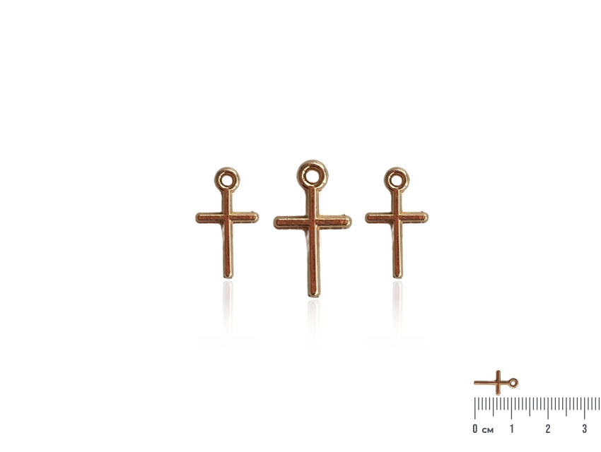 DIJE SIMIL METALICO CRUZ CHICA 6MM X 1,2CM X 50GRS 236UN APROX