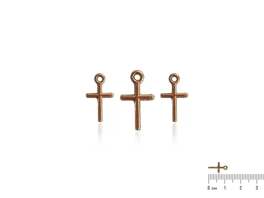DIJE SIMIL METALICO CRUZ CHICA 6MM X 1,2CM X 50GRS 236UN APROX