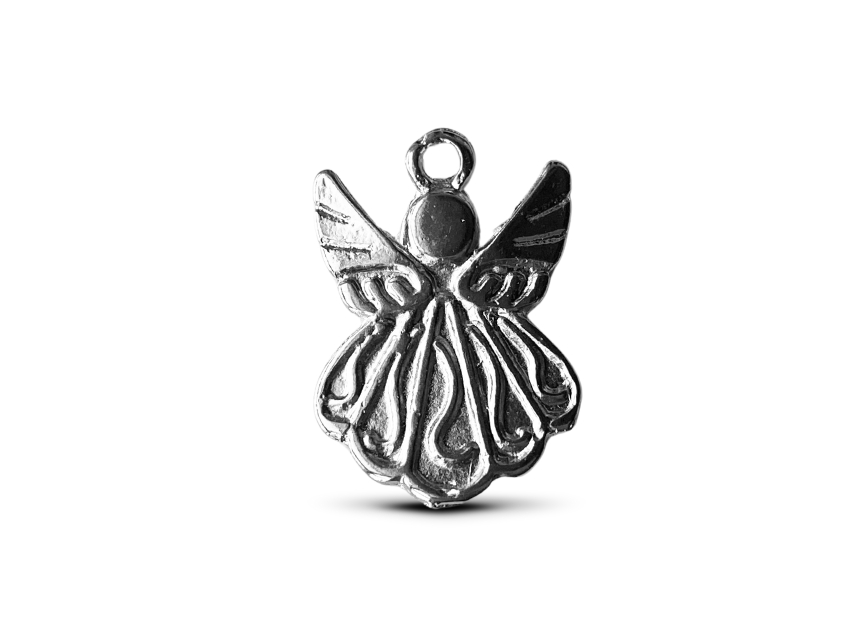 DIJE METALICO NIQUEL ANGEL 1,4CM X 2CM X 50GRS 45UN APROX 