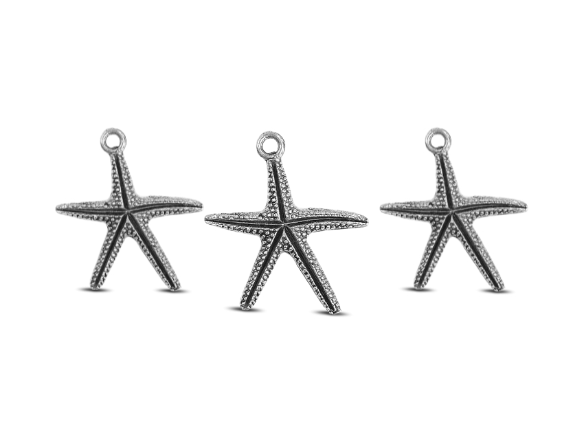 DIJE METALICO NIQUEL ESTRELLA DE MAR 2,2CM X 2,4CM X 50GRS 37UN APROX