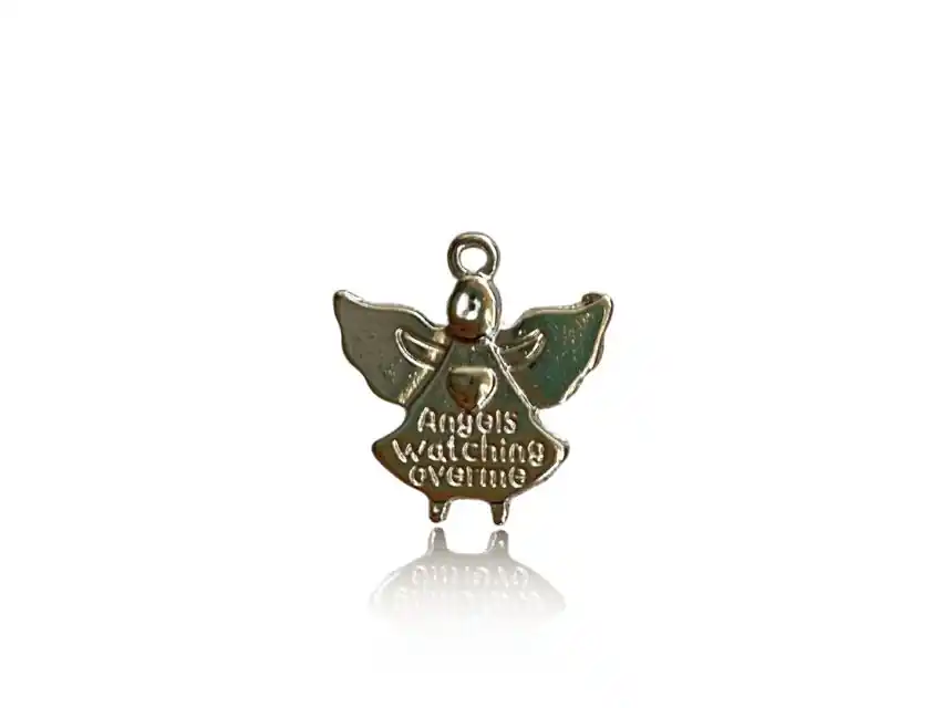 DIJE METALICO NIQUEL ANGEL GUARDIAN 2CM X 1,6CM X 50GRS 33UN APROX