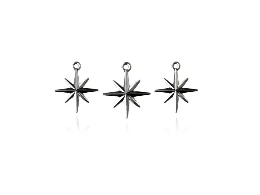 DIJE METALICO NIQUEL ESTRELLA 2CM X 2,8CM X 50GRS X 45UN APROX