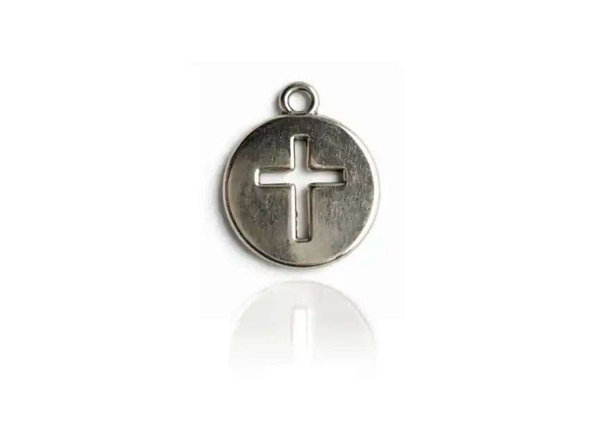 DIJE METALICO NIQUEL CRUZ 18MM X 20MM X 50GRS X 48UN APROX