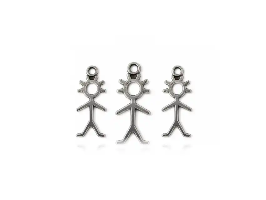 DIJE METALICO NIQUEL SOL HUMANO 10MM X 24MM X 50GRS X 55UN APROX