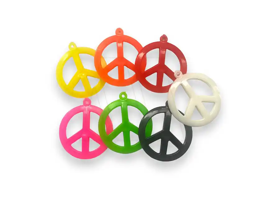 DIJE PLASTICO SIMBOLO DE PAZ 4CM X 10UN 