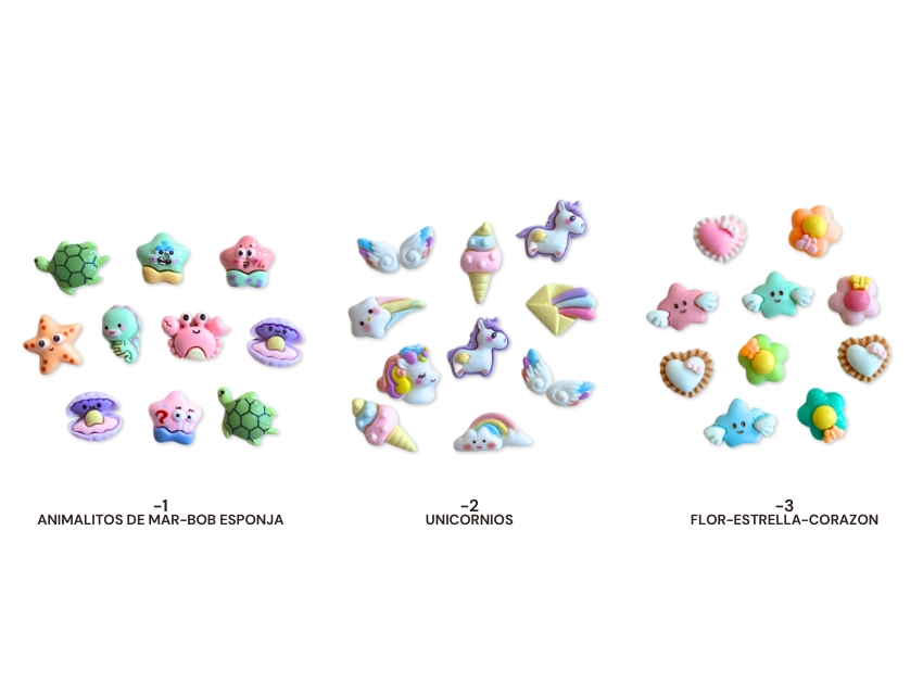DIJES CHARMS DE RESINA 10CM APROX X 10UN 