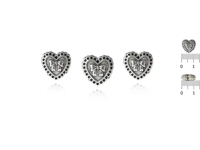 PASADOR DE METAL CORAZON MOÑO 1,2CM X 1,2CM X 50GRS
