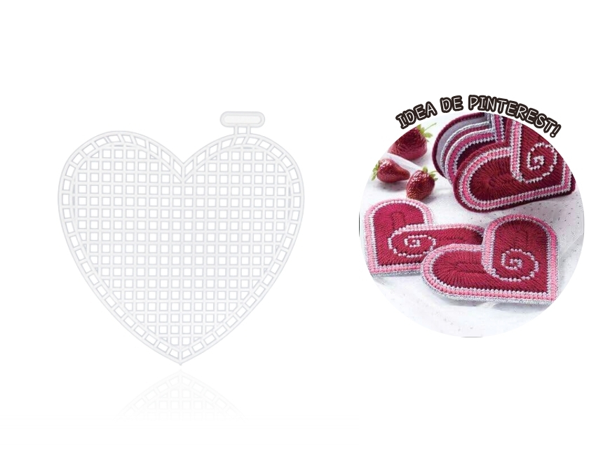 PLASTIC CANVAS CORAZON 7CM X 7,5CM X 2UN 