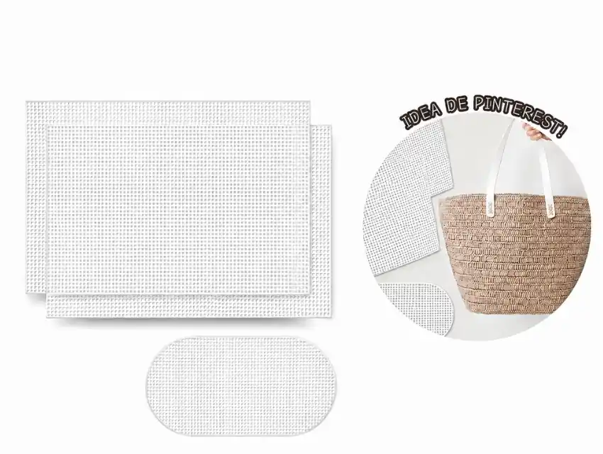 PLASTIC CANVAS BOLSO BLANCO 33CM X 40CM X UN