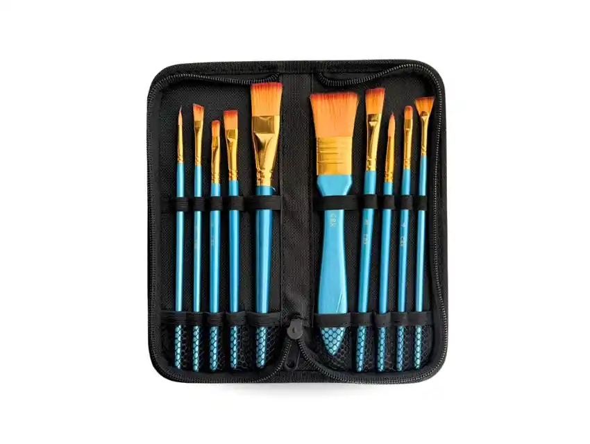 KIT DE PINCELES ROSE P/ ACRILICO X 10UN 