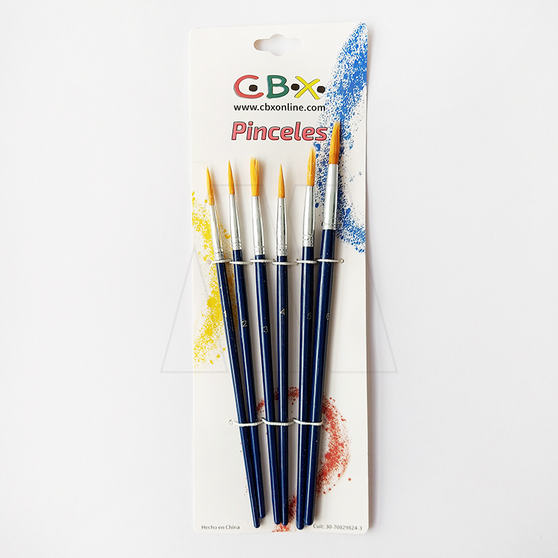 SET PINCELES REDONDOS CBX LINEA ECO - BLISTER SURTIDO C/ MEDIDAS DE Nº1 A 6
