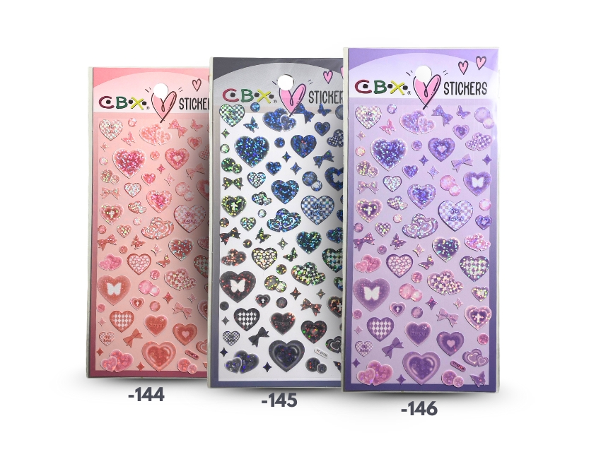  STICKERS AUTOADHESIVOS CORAZONES CBX X PLANCHA 