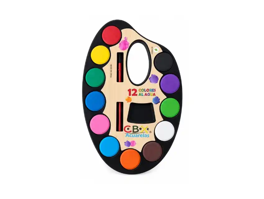 PALETA DE ACUARELAS CBX X 12 COLORES