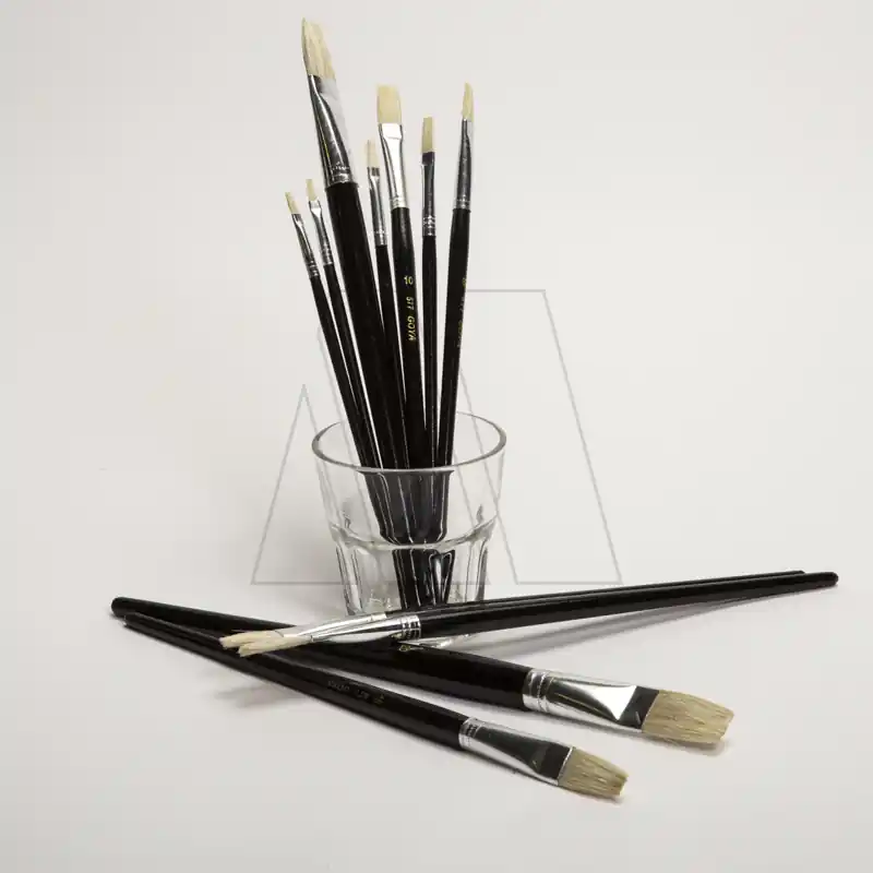 PINCEL GOYA CHATO CERDA BLANCA CABO CORTO NEGRO Nº0