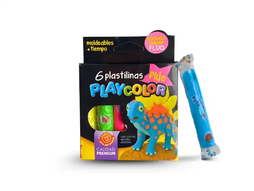 PLASTILINA FLUO PLAYCOLOR X 6UN SURTIDAS