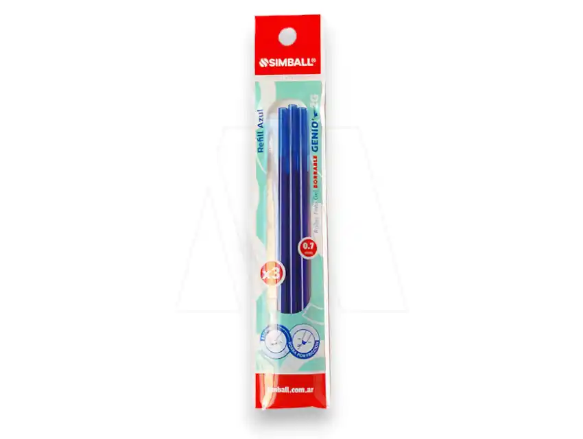 REPUESTO BIROME ROLLER SIMBALL GENIO AZUL BORRABLE X 3UN