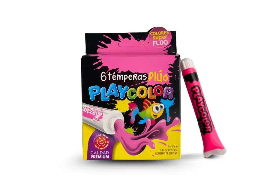 TEMPERA FLUO PLAYCOLOR X 6UN SURTIDAS X 8ML 