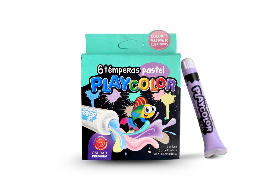 TEMPERA PASTEL PLAYCOLOR X 6UN SURTIDAS X 8ML
