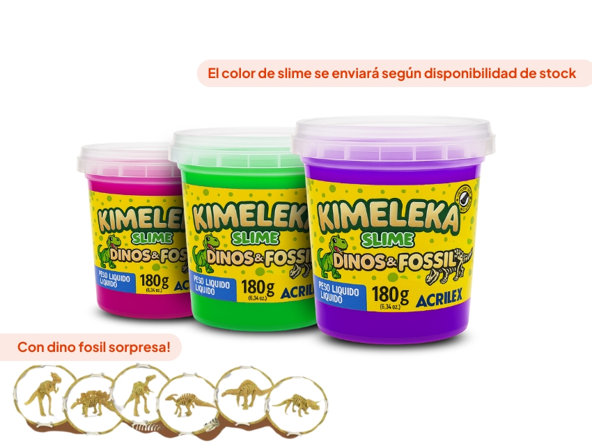 SLIME KIMELEKA DINOSAURIOS FOSIL 180GRS X UN