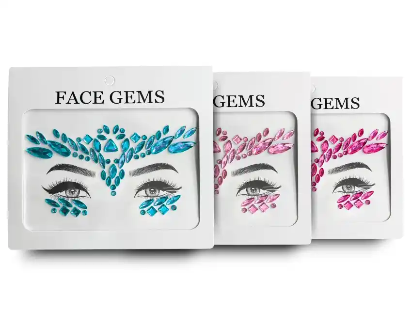 GEMAS ACRILICAS AUTOADHESIVAS PARA ROSTRO X PLANCHA 