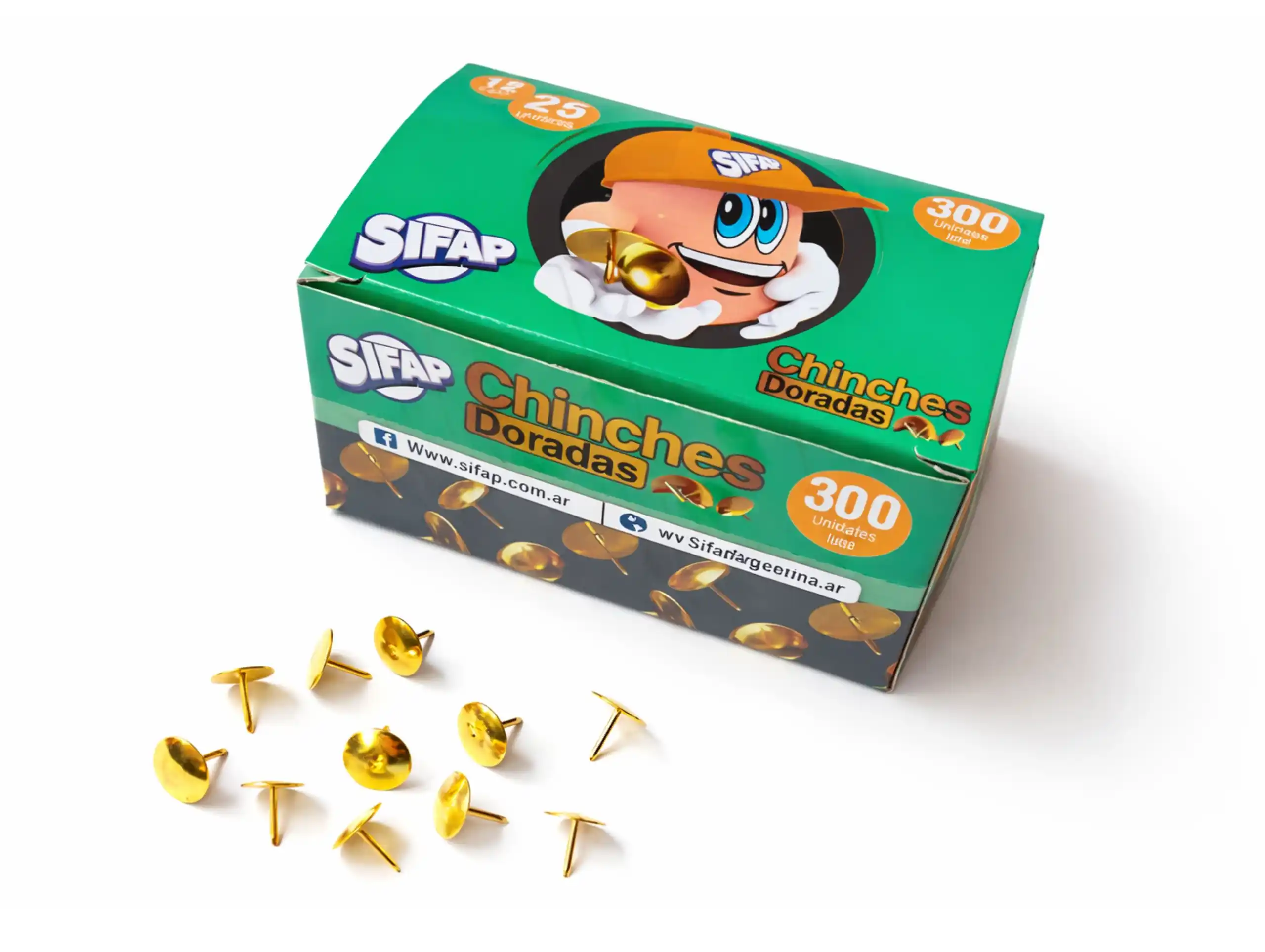 CHINCHES SIFAP DORADAS X 300UN (12 CAJITAS DE 25UN)