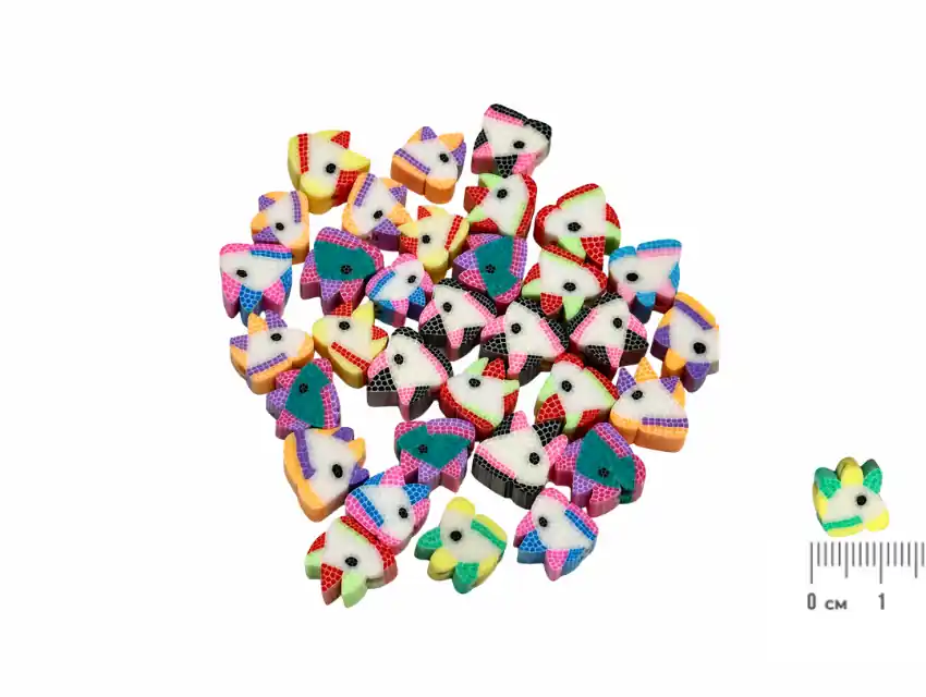 CUENTAS DE FIMO UNICORNIO 11MM X 20GRS (50UN APROX)