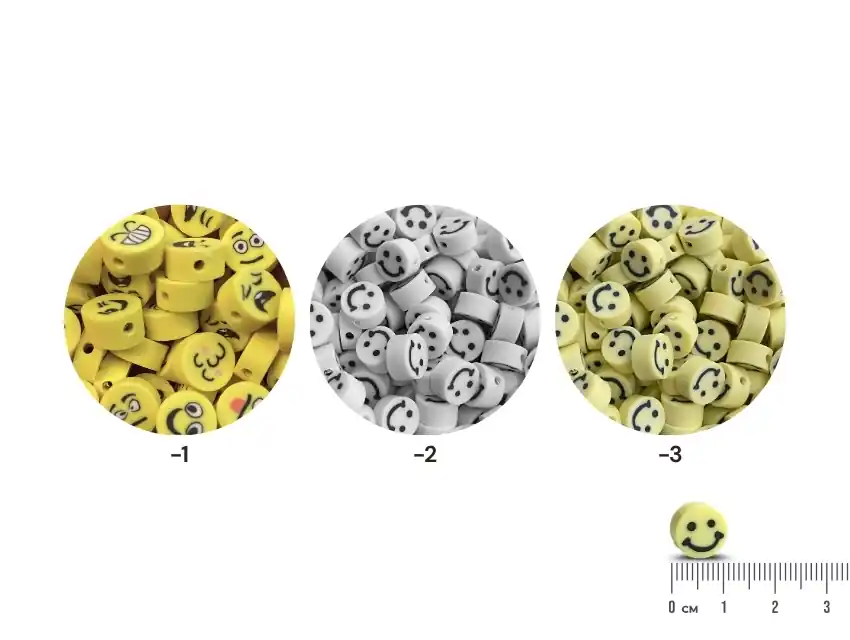CUENTAS DE FIMO CARITAS 10MM X 20GRS (50UN APROX)