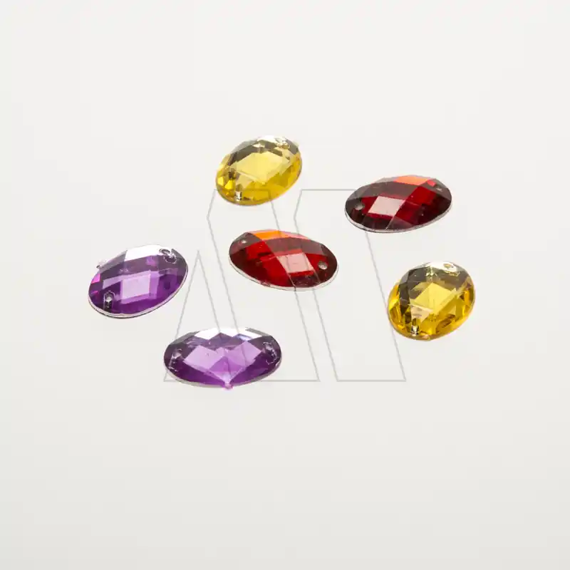 GEMA ACRILICA OVAL FACETADA X 25UN