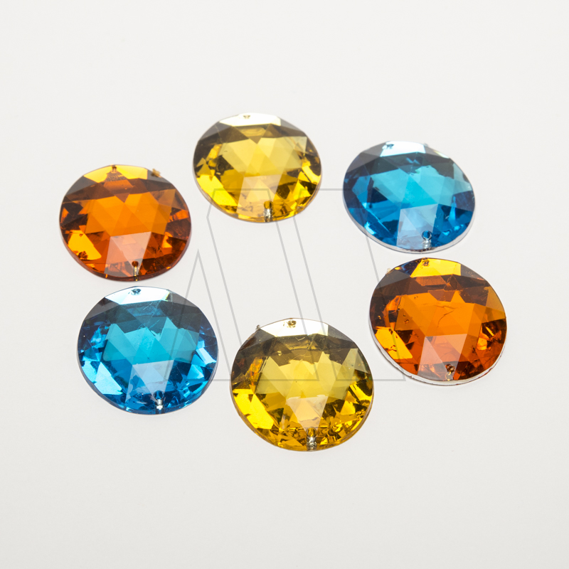 GEMA ACRILICA OVAL FACETADA X 10UN