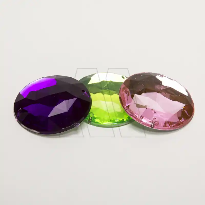 GEMA ACRILICA REDONDA FACETADA 3,5CM X 3,5CM X 10UN