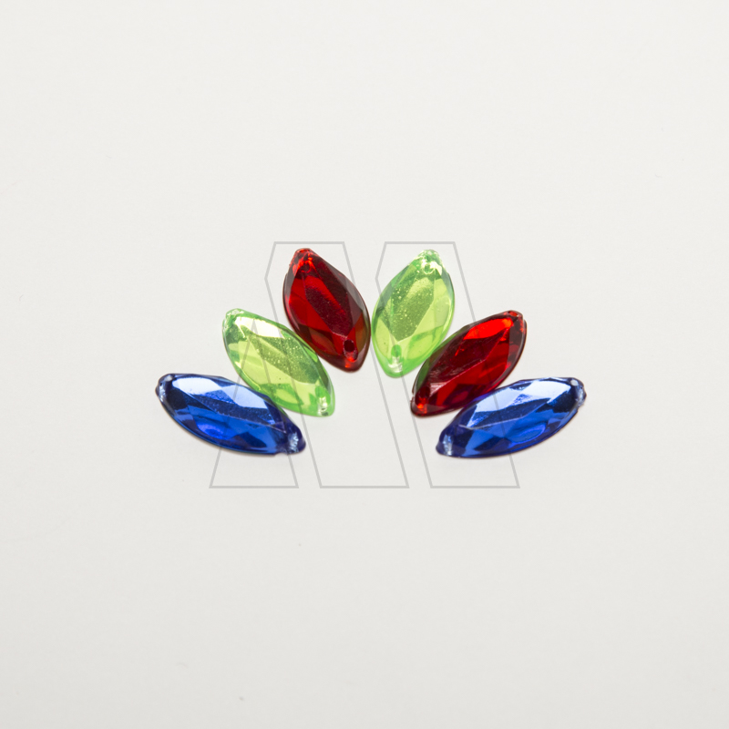 GEMA ACRILICA OVAL FACETADA FRENTE PLANO X 25UN