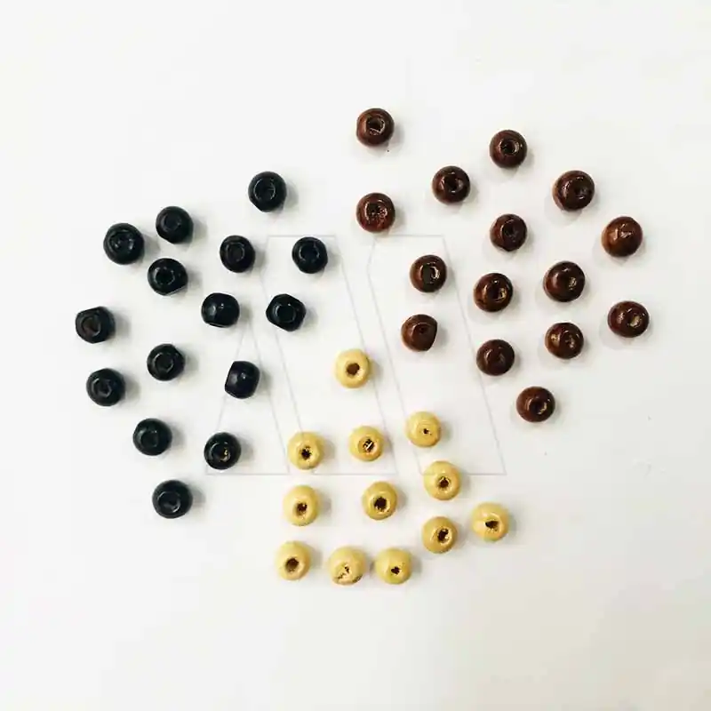 CUENTAS DE MADERA REDONDAS CLASICAS 8 MM X 12 SOB