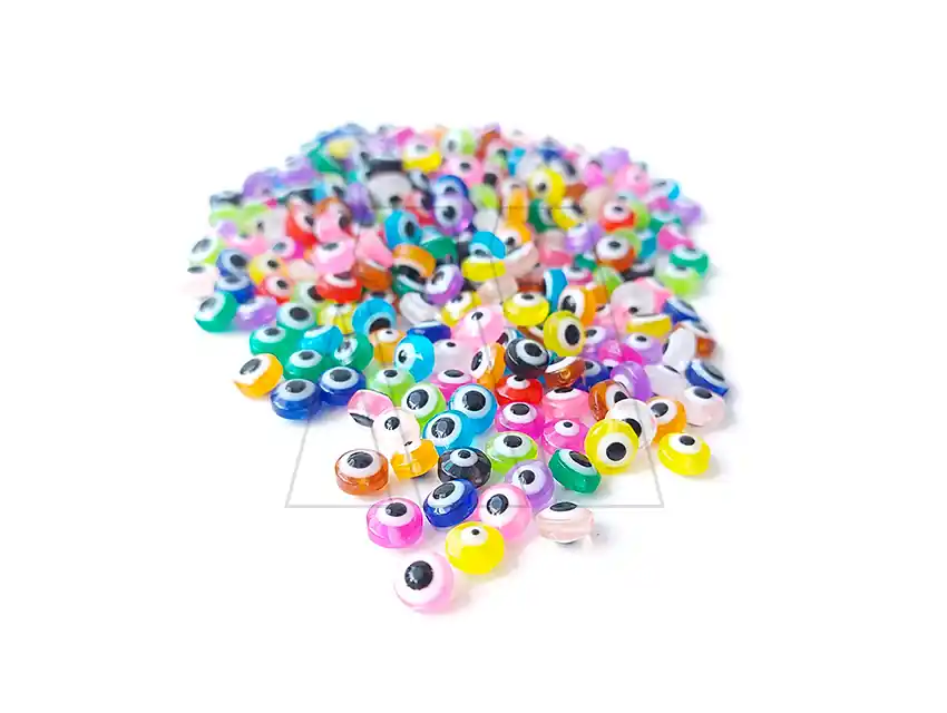 OJOS TURCOS PLANOS MULTICOLOR Nº1 6MM X 50UN