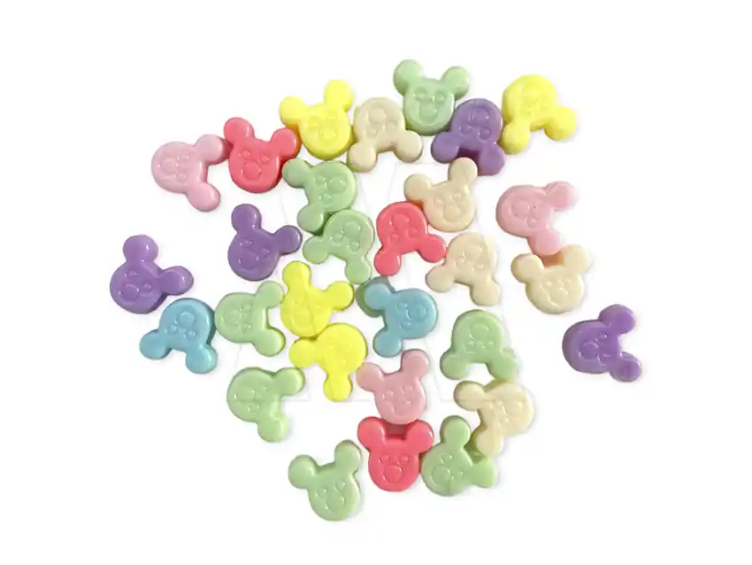 CUENTAS DE PLASTICO MICKEY 12MM X 10MM X 125GRS