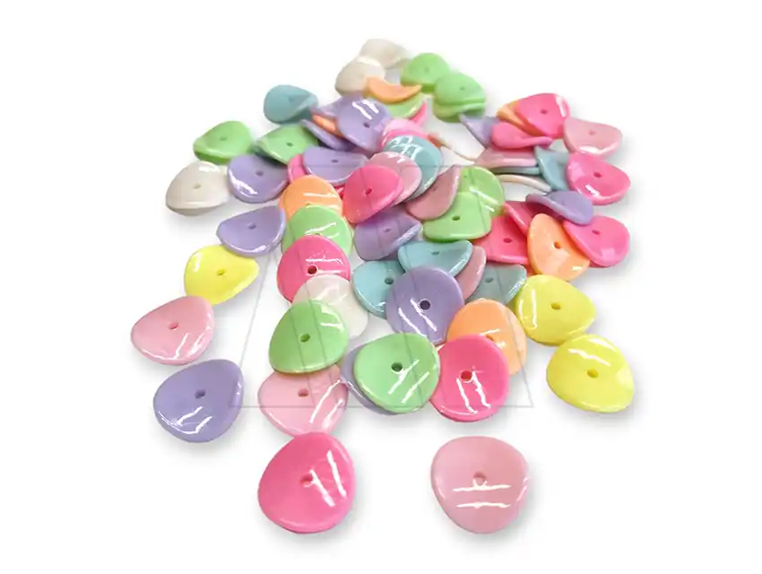 CUENTAS DE PLASTICO LENTEJAS 15MM X 15MM X 125GRS