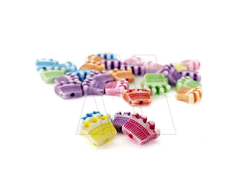 CUENTAS DE PLASTICO CORONAS 10MM X 10MM X 125GRS