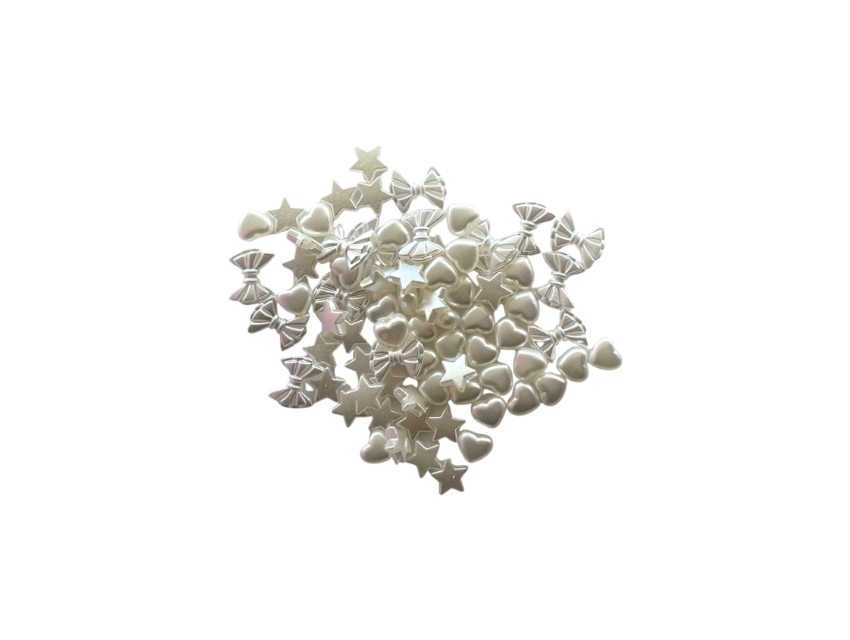 CUENTAS DE PLASTICO PERLADAS SURTIDAS 1,3CM APROX X 125GRS