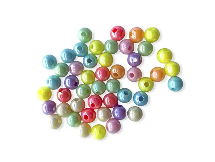  CUENTAS DE PLASTICO BOLITAS IRISADAS 8MM X 125GR 