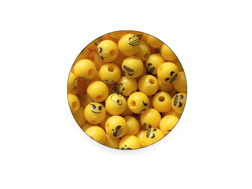 CUENTAS DE PLASTICO CARITAS 10MM X 125GRS