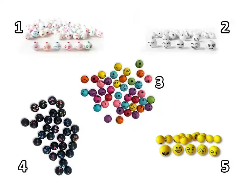 CUENTAS DE PLASTICO CARITAS 8MM X 125GRS